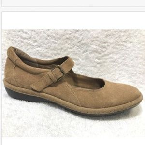 Lands’ End Suede Mary Janes Flat w/ sheepskin